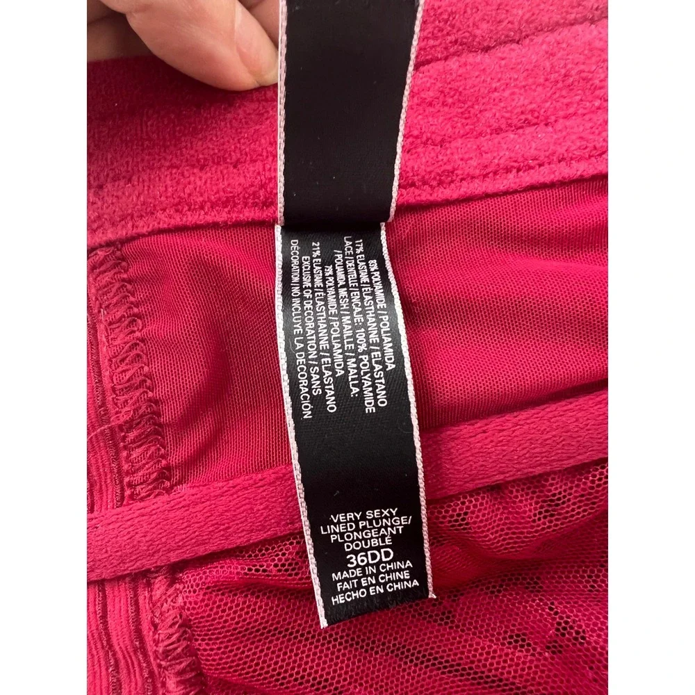Victoria's Secret‎ Bra sexy plunge Adjustable Straps Hook Back sexy lined 36DD